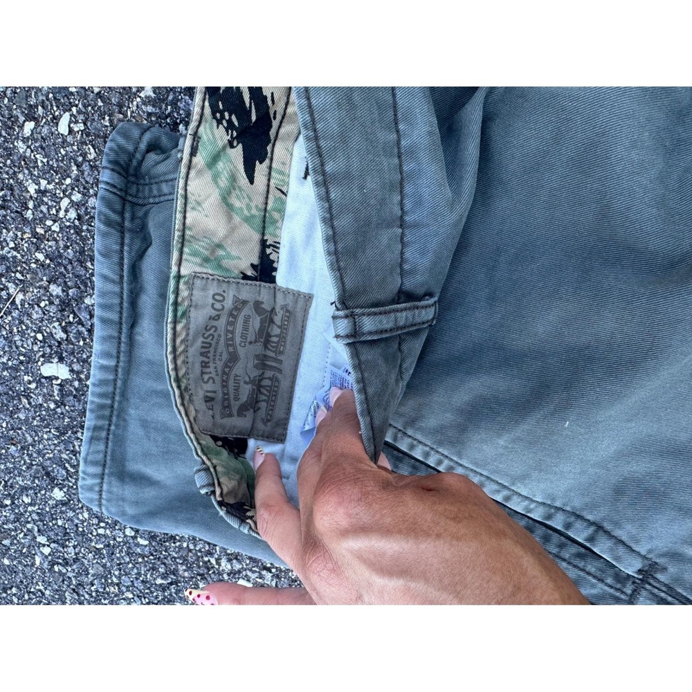 Levis Mens Cargo Pants W36 L30 Blue Grey Camo Lined Utility Workwear 13786-0006 - Picture 8 of 9